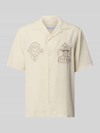 Maison Kitsun&eacute; Freizeithemd aus Lyocell-Mix in Beige, Gr&ouml;&szlig;e XL