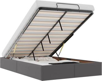 vidaXL Estructura Cama Otomana Sin Colch&oacute;n Gris 120x190 Cm Vidaxl