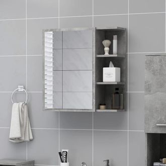 vidaXL Vidaxl - Armario Espejo Ba&ntilde;o Contrachapada Gris Hormig&oacute;n 62,5x20,5x64 Cm