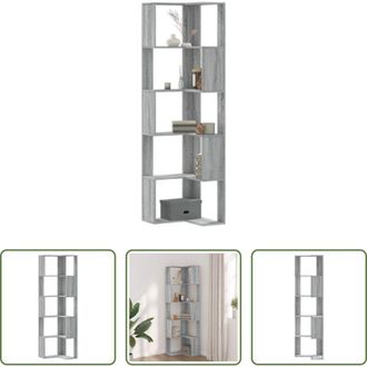 vidaXL vidaXL Libreria in legno - Libreria Angolare 5Ripiani Grigio Sonoma 50x50x179 cm Legno