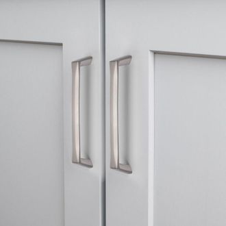 Emuca Lote De 10 Tiradores Para Mueble Cant&oacute;n, L142mm, Intereje 128mm, Zamak, N&iacute;quel Satinado - Emuca