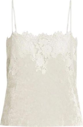 Alberta Ferretti Tops, Dames, Beige, S, Top met kanten inzetstukken
