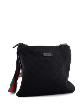 Gucci Web Strap Messenger Bag GG Canvas Small crossbody bag - Nero