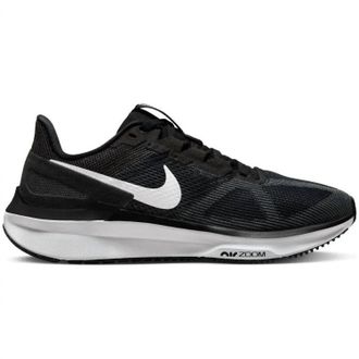 Nike Womens Structure 25 Running Shoes In Black/white/dark Smoke Grey