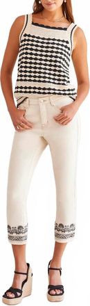 Tribal Crochet Sweater Tank Top In Ecru