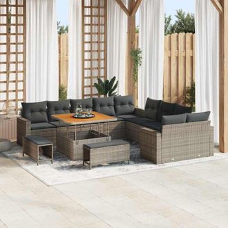 vidaXL Conjunto De Sof&aacute; De Jard&iacute;n 13 Pcs Gris 100 X 100 X 71 Cm Vidaxl