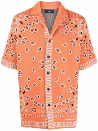 Alanui bandana-print shirt - men - Cotton - S - Orange