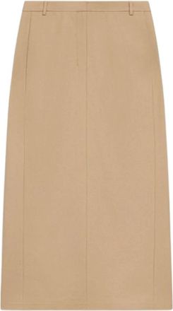 Theory Maxi Broekrok in Stretch Flanel - Dames - Midirokken - Bruin - 2XS - Wol - Rokken