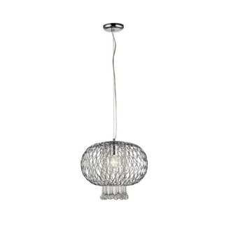 Netlighting Chelsie Large Ceiling Pendant 1 Light Polished Chrome Clear Glass in Silver