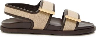 Tod's Canvas and Leather Sandals - Beige - 41 (IT41 / UK8)