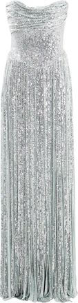 Ana Radu fringed-detail maxi dress - women - Polyester - M - Silver