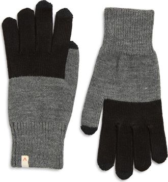 Verloop Colorblock Touchscreen Gloves in Black Grey at Nordstrom