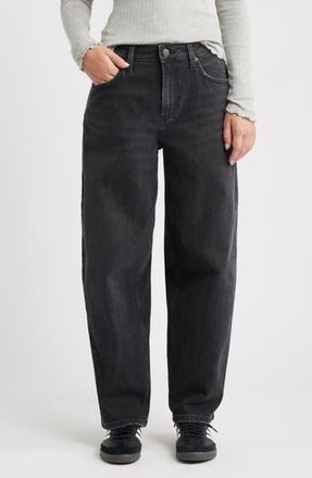 BP. Mid Rise Baggy Barrel Jeans in Washed Black at Nordstrom Rack, Size 28