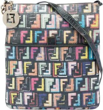Fendi Pre-owned Canvas Crossbody Bag - Dames - Vintage Schoudertas - Veelkleurig - ONE Size - Leer - Vintage