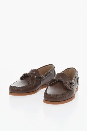 Valentino GARAVANI Mocassini Deck in Pelle con Monogram Dorato Valentino