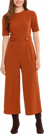 London Times Straight Leg Scuba Crepe Jumpsuit In Sequoia