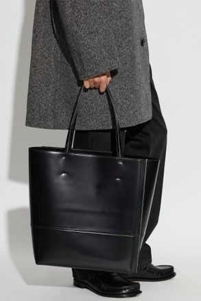 Marni Leather North/South Bag, Mens, Black