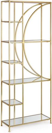 Hellin Libreria elenor In Acciaio Ottonato Con 6 Ripiani In Vetro H 176 Cm Per Ufficio Moderno