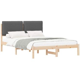 vidaXL Estructura De Cama Con Cabecera Tapizada Gris Oscuro Vidaxl