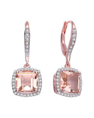 Genevive 14K Rose Gold Vermeil Cz Earrings