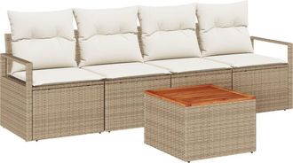 vidaXL Vidaxl - Garden Sofa Set 5 pcs Beige, white