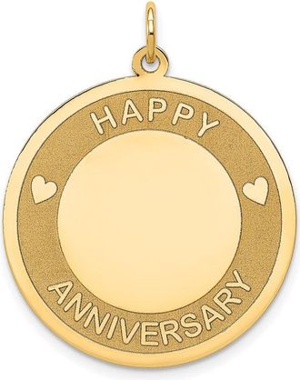 Diamond2Deal 14k Yellow Gold HAPPY ANNIVERSARY Charm