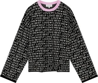 Fab By Fabienne Chapot Love Letter Pullover - Dames - Ronde hals truien - Zwart - L - Polyester - Truien & Vesten