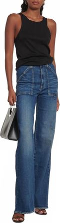 Nili Lotan Quentin Wide Leg Jeans In Blue
