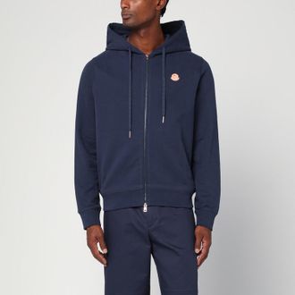 Moncler Blue zip-up cotton sweatshirt