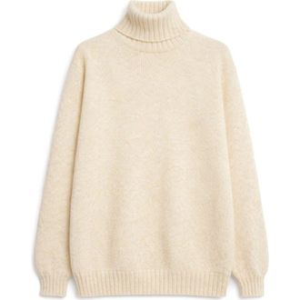 Fortela Shetland Turtleneck Sweater in White at Nordstrom, Size 40