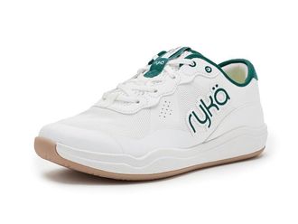 Ryk&auml; Court Agility Cross Training Womens Running Shoes White/Ocean Green : 9.5 B - Medium, Textile