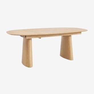 Sklum Mesa De Comedor Ovalada Extensible En Mdf Y Chapa De Fresno Nuveta Sklum