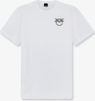 Pinko T-shirt in cotone con logo Love Birds frontale - PINKO - gender_Woman