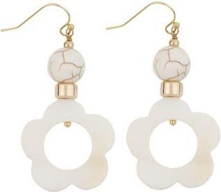 Panacea Resin Flower Drop Earrings in White at Nordstrom Rack