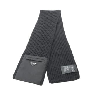 Prada Pre-owned Scarves, male, Black, Size: ONE SIZE Pre-owned Re-Nylon Wool Nylon Scarf