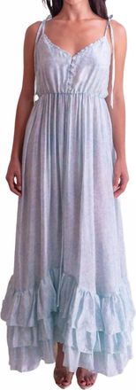 Les N&eacute;obourgeoises Neo Sunly Silk Dress In Aqua