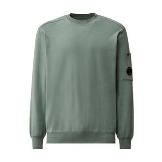 C.P. Company Sweatshirts, male, Green, Size: XL Knitwear Crew Neck