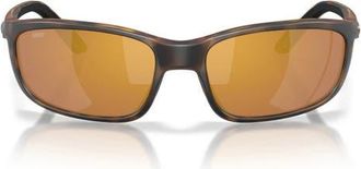 Costa Brine II 59mm Polarized Rectangular Sunglasses in Tortoise /Gold Mirror 580P at Nordstrom