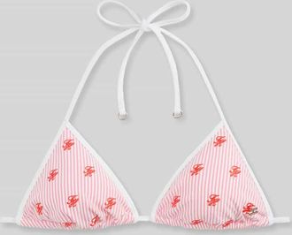 Tommy Hilfiger Bikini-Oberteil mit Logo-Stitching in Rosa, Gr&ouml;&szlig;e XL