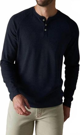 The Normal Brand Puremeso Everyday Henley Top In Navy
