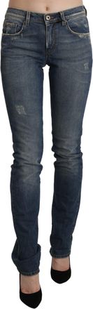 Ermanno Scervino Washed Mid Waist Skinny Womens Jeans