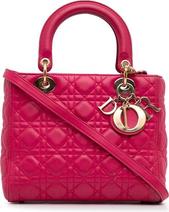 Dior Pink Medium Lambskin Cannage Lady Dior