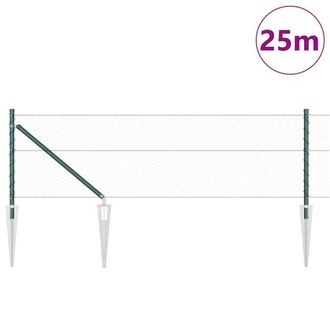 Berkfield Home Hexagon Fence Green 0.6x25 m Steel
