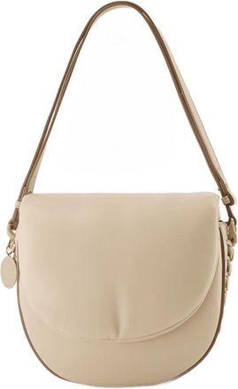 Stella McCartney Womens M Flap Puffy Alter Mat Bag Vegan Leather Beige Others Shoulder-hobo-bags