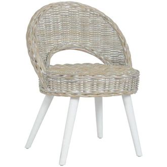 vidaXL Poltrona in Rattan Kubu Bianco - Vidaxl