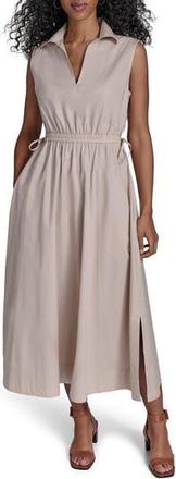 Calvin Klein Cutout Cotton Maxi Dress in Khaki at Nordstrom Rack, Size 10