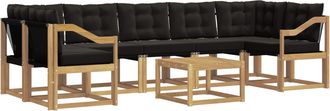 vidaXL Conjunto De Sof&aacute;s De Exterior 8 Uds. Blanco Y Negro Vidaxl