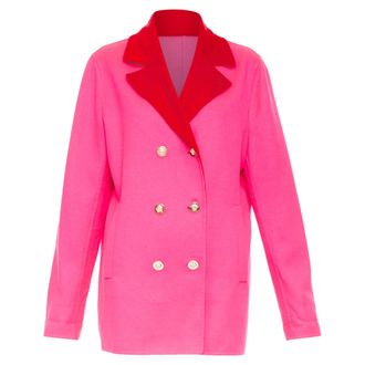 Versace colorblock double breasted coat