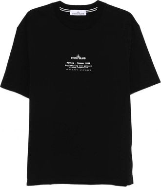 Stone Island S0285 TEXT LOGO T SHIRT Size: XL, colour: BLACK