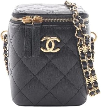 Chanel Pre-owned Mini Vanity Bag - Dames - Vintage Mini Tas - Zwart - ONE Size - Leer - Vintage